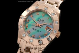 RLMPmR01104 FG 12 Diam Bez MOP White Roman Swiss Eta 2836-2