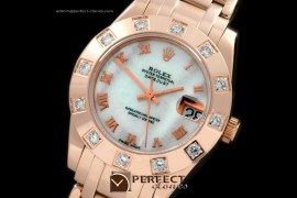 RLMPmR01101 FG 12 Diam Bez MOP White Roman Swiss Eta 2836-2