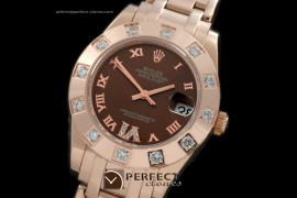 RLMPmR01113 FG 12 Diam Bez Brown Roman Swiss Eta 2836-2