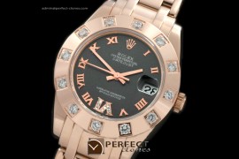 RLMPmR01117 FG 12 Diam Bez M-Black Roman Swiss Eta 2836-2