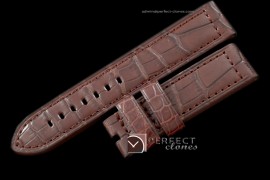 PNA01021 24/24 Brown American Croc Straight Cut Leather Strap