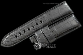 PNA01028 24/22 Black American Croc Taper Cut Leather Strap