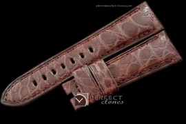 PNA01027 24/22 Brown American Croc Taper Cut Leather Strap