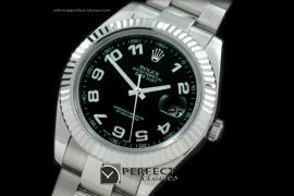 R41DJS00135 SS Oyster Fluted Black Num Asian Eta 2836-2 25J