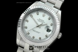 R41DJS00121 SS Oyster Fluted White Diamond Asian Eta 2836-2 25J