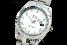 R41DJS00111 SS Oyster Fluted White Roman Asian Eta 2836-2 25J