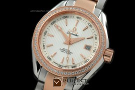 OMDEL10036 Deville Ladies SS/RG/Diam White Sticks Jap Quartz