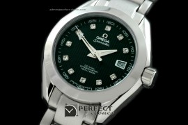 OMDEL10012 Deville Ladies SS/SS Black Diam Jap Quartz