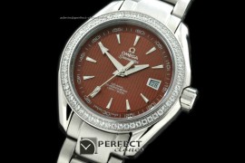 OMDEL10008 Deville Ladies SS/SS/Diam Brown Sticks Jap Quartz
