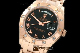 RLMPMR01109 RG 12 Diam Bez Black Roman Swiss Eta 2836-2