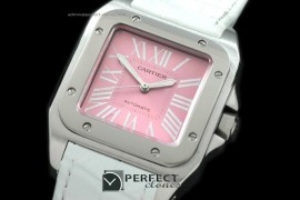 CARS00042WT Santos 10Mid SS/LE Pink Swiss Eta 2671