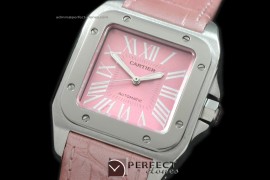 CARS00042PK Santos 10Mid SS/LE Pink Swiss Eta 2671