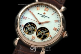 VCM10003 Malte Duo Tourbillon RG/LE White Asian 2813