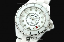 CHA00186 J12 BN Limited Ed White Ceramic Men Asia Eta 2824-2