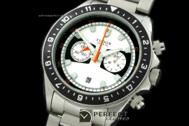 TU10011 Heritage Chrono SS/SS White Jap Quartz Chrono