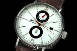 IWPT10023 Portofino Chrono SS/LE Wht/Blk Asian 21J Faux Chrono