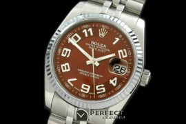 RDJMS01047 SS Jubliee Brown Numeral Swiss Eta 2836-2