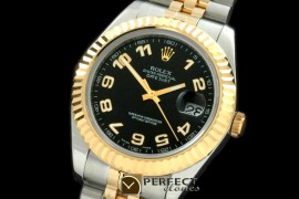 R41DJT00232 SS/YG Jubilee Fluted Black Gold Num Asian Eta 2836-2