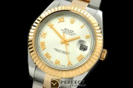 R41DJT00111 SS/YG Oyster Fluted White Roman Asian Eta 2836-2 2