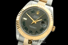 R41DJT00118 SS/YG Oyster Fluted Grey Roman Asian Eta 2836-2 2