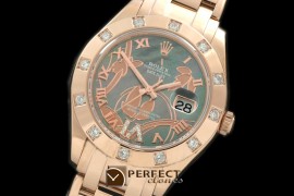 RLMPmFR06002 2011 Flora 12-Diam RG M-Green Swiss Eta 2836-2
