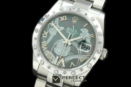 RDJMS06002 2011 Flora Oyster/Diam SS Matt Green Swiss Eta 2836-2