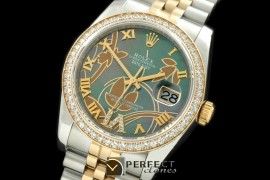 RDJMT06052 2011 Flora Jubilee/Diam SS/YG M-Green Swiss Eta 2836-