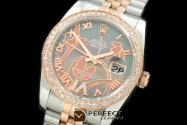 RDJMTR06052 2011 Flora Jubilee/Diam SS/RG M-Green Swiss Eta 2836