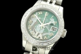 RDJLS06052 2011 Flora Jubilee/Diam SS M-Green Swiss Eta 2671-2