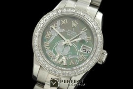 RDJLS06022 2011 Flora Pres/Diam SS M-Green Swiss Eta 2671-2