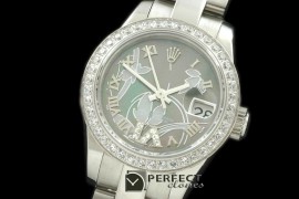 RDJLS06082 2011 Flora Oyster/Diam SS M-Green Swiss Eta 2671-2