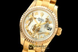 RDJLF06011 2011 Flora Pres/Fluted YG P-White Swiss Eta 2671-2