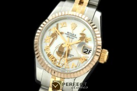 RDJLT06041 2011 Flora Jubilee/Fluted SS/YG P-White Swiss Eta 267