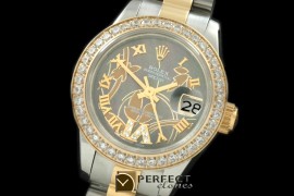 RDJLT06022 2011 Flora Pres/Diam SS/YG M-Green Swiss Eta 2671-2