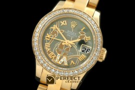 RDJLF06082 2011 Flora Oyster/Diam YG M-Green Swiss Eta 2671-2