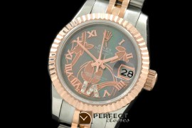 RDJLTR06042 2011 Flora Jubilee/Fluted SS/RG M-Green Swiss Eta 26
