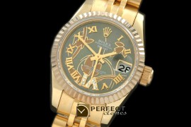 RDJLF06042 2011 Flora Jubilee/Fluted YG M-Green Swiss Eta 2671-2