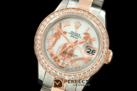 RDJLTR06021 2011 Flora Pres/Diam SS/RG P-White Swiss Eta 2671-2