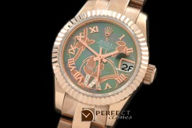 RDJLFR06072 2011 Flora Oyster/Fluted RG M-Green Swiss Eta 2671-2