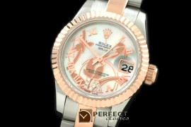 RDJLTR06071 2011 Flora Oyster/Fluted SS/RG P-White Swiss Eta 267