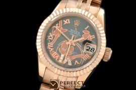RDJLFR06042 2011 Flora Jubilee/Fluted RG M-Green Swiss Eta 2671-
