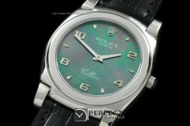 RLC00126 Cellini SS/LE MOP Green Num Swiss Quartz