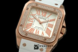 CARS00037WT Santos 10Mid RG/RU/DIAM Wht Swiss 2671