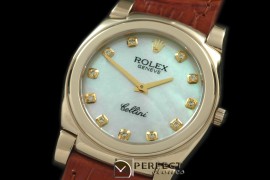 RLC00213 Cellini YG/LE MOP White Diam Swiss Quartz