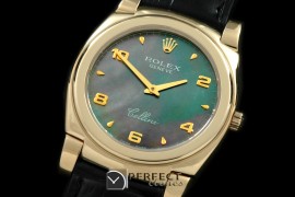 RLC00226 Cellini YG/LE MOP Green Numeral Swiss Quar