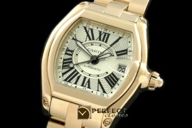 CARR10007 Men Roadster GMT YG/YG White Swiss Eta2834