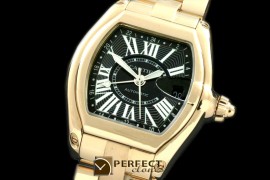 CARR10008 Men Roadster GMT YG/YG Black Swiss Eta2834
