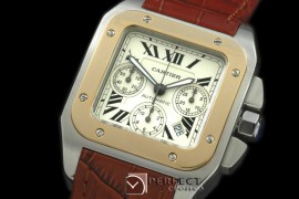 CARS00002 Santos 10Chrono SS/YG/LE White Asian7753