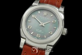 RLCM00130 Ladies Mini Cellini SS/LE MOP Green Num Swiss Quartz