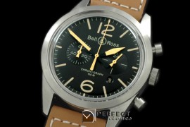 BR126-1002 BR126 Vintage Heritage Chrono SS/LE Blk QS20